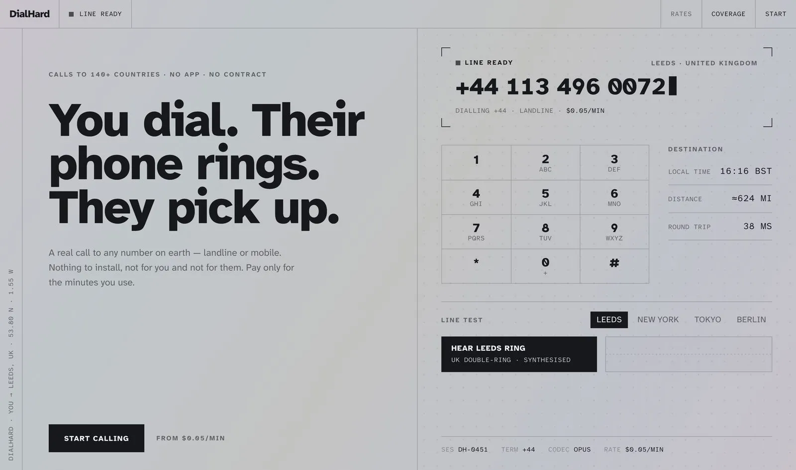 DialHard — dialhard.com — live